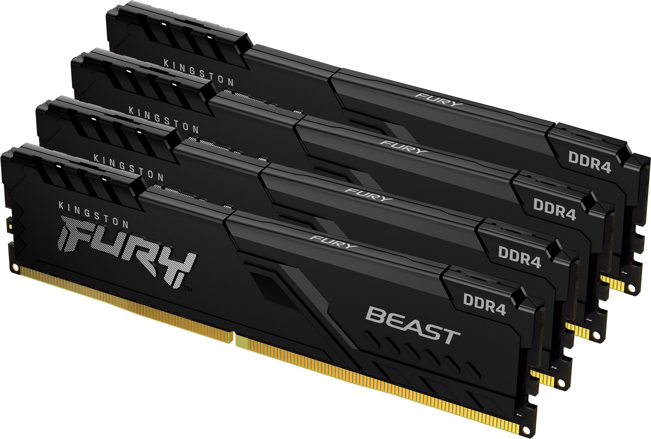 Memorie RAM Kingston FURY Beast, 64GB DDR4, 3200MT/s, kit 4 copë