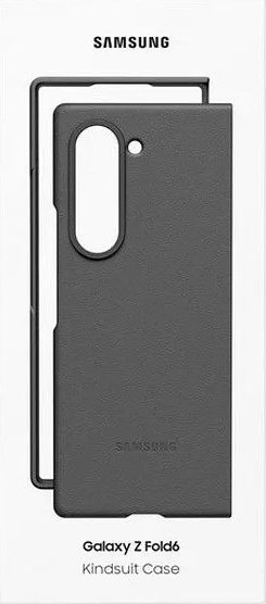 Kopertinë Samsung Faux Leather Kindsuit për Galaxy Z Fold6, ultra e hollë, gri