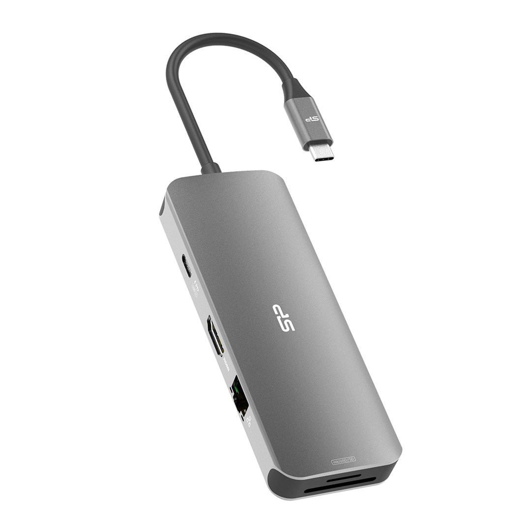 [OUTLET] Stacion dokues SPU3C08DOCSR300G, USB-C, 100W, 8 porte, i argjendtë