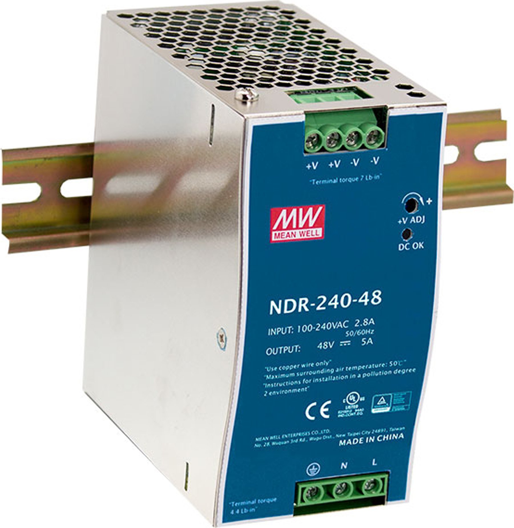 Furnizues industrial me energji LevelOne POW-4851, 48V DC, 240W, për shinë DIN