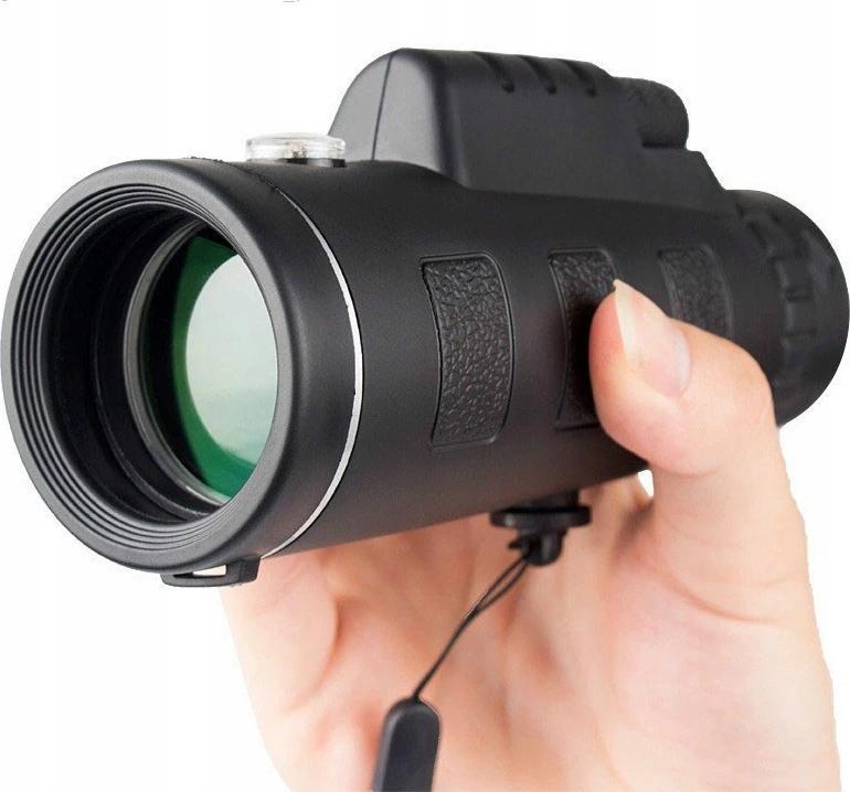 Teleskop monokular Apexel 40x60, diametër 60mm, me tripod dhe mbajtës telefoni, i zi