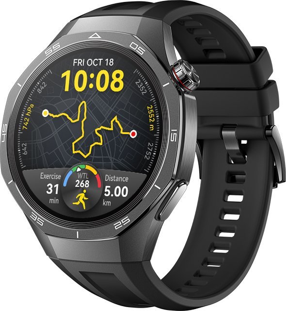 Ora inteligjente Huawei Watch GT 5 Pro, 46mm, titani, rrip fluoroelastomer i zi