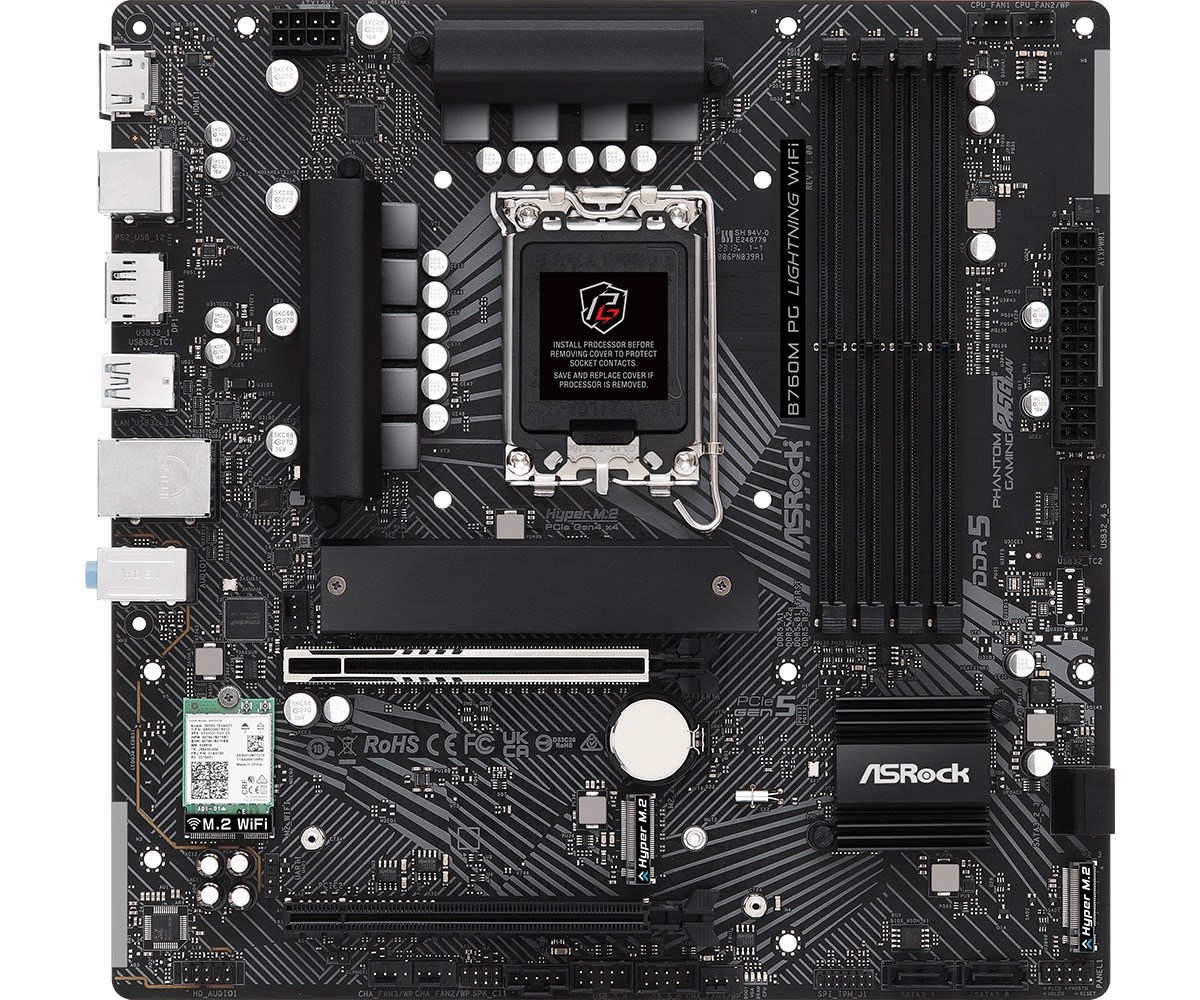 Pllakë amë ASRock B760M PG Lightning WiFi Intel B760 LGA 1700 micro ATX