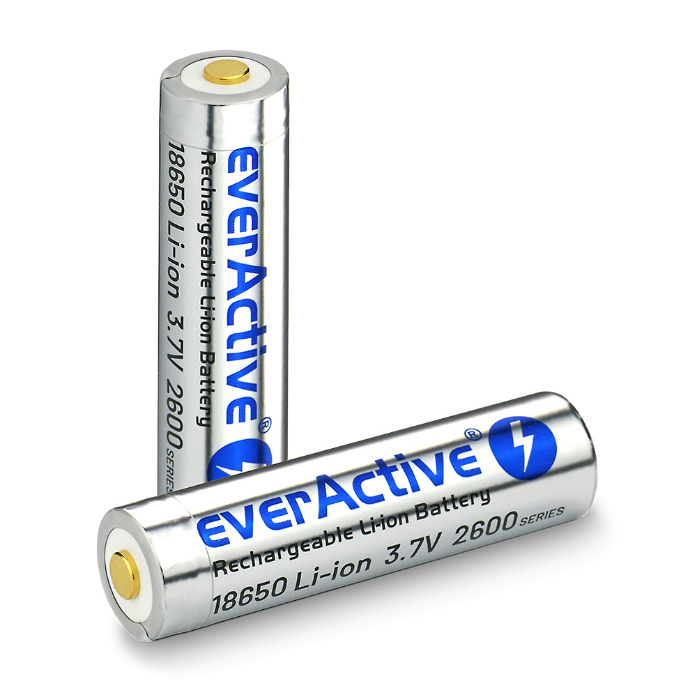 Bateri rikarikuese everActive 18650 Silver Lithium, 2600mAh, 3.7V Li ion, argjendtë