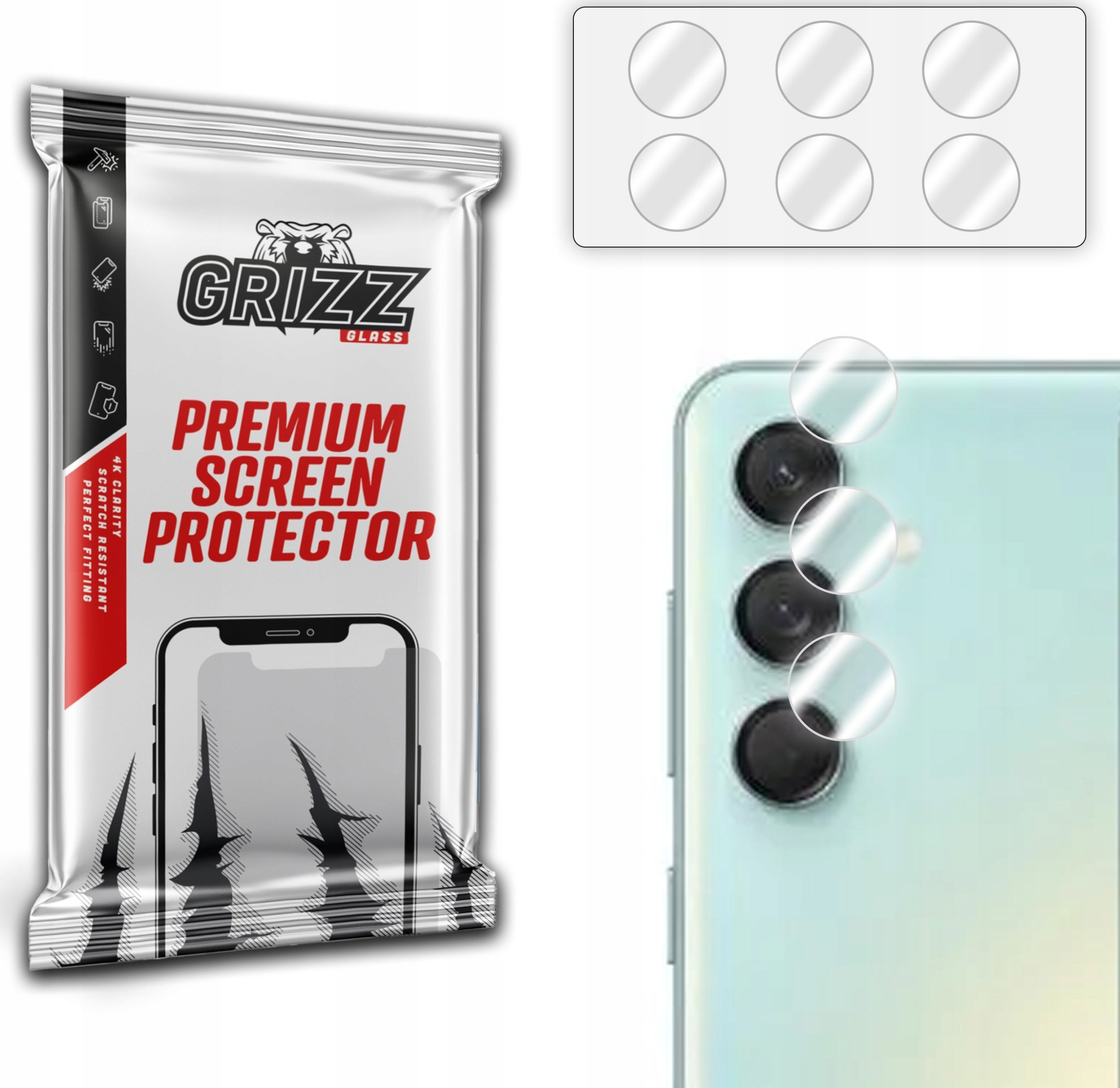 Strehë mbrojtëse xhami për kamerë 2 copë Hybrid për Samsung Galaxy M55s, transparente
