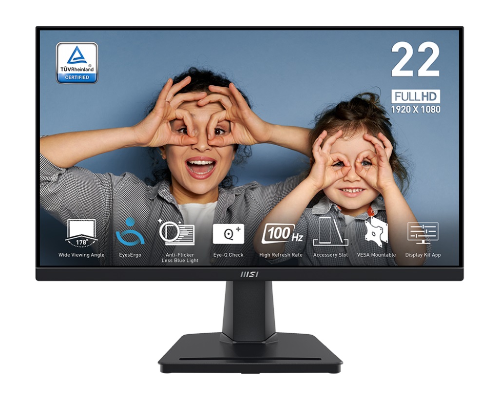 Monitor MSI PRO MP225V, 21.45", Full HD VA, 100Hz, i zi