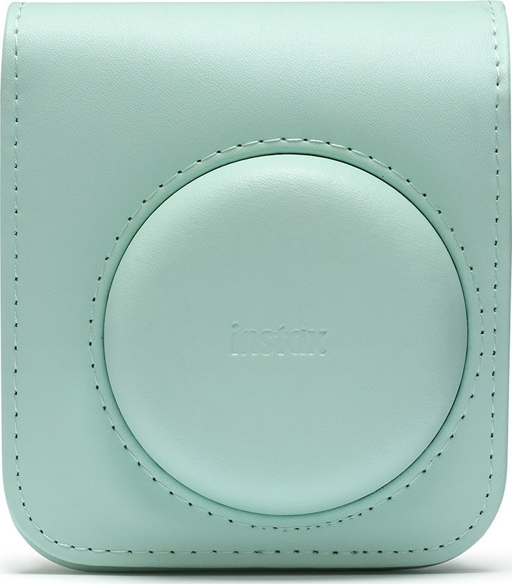 Kuti mbrojtëse për kamera Fujifilm Instax Mini 12, me rrip shpatulle, mint e gjelbër