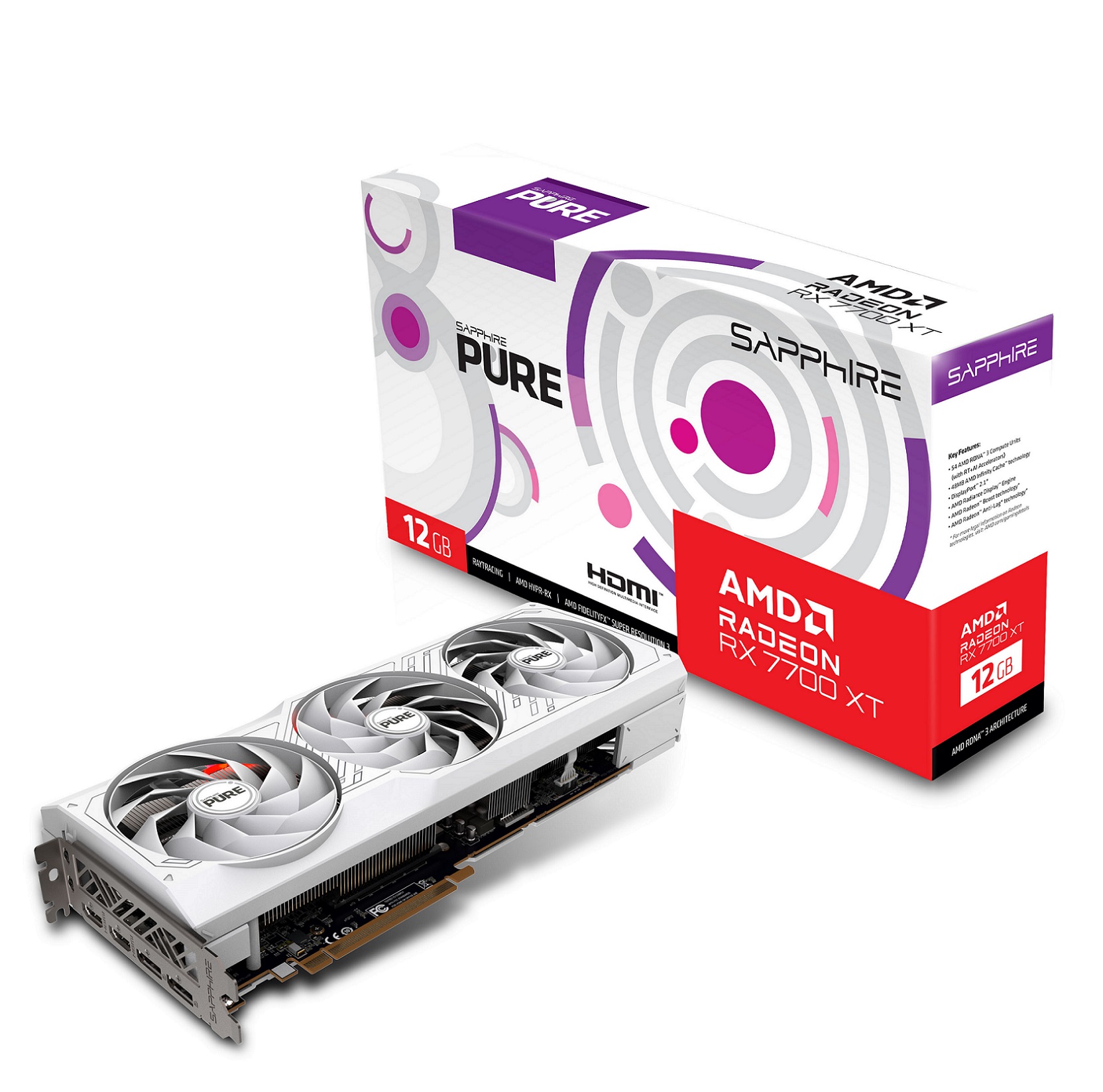 Kartelë grafike Sapphire PURE Radeon RX 7700 XT, 12GB GDDR6