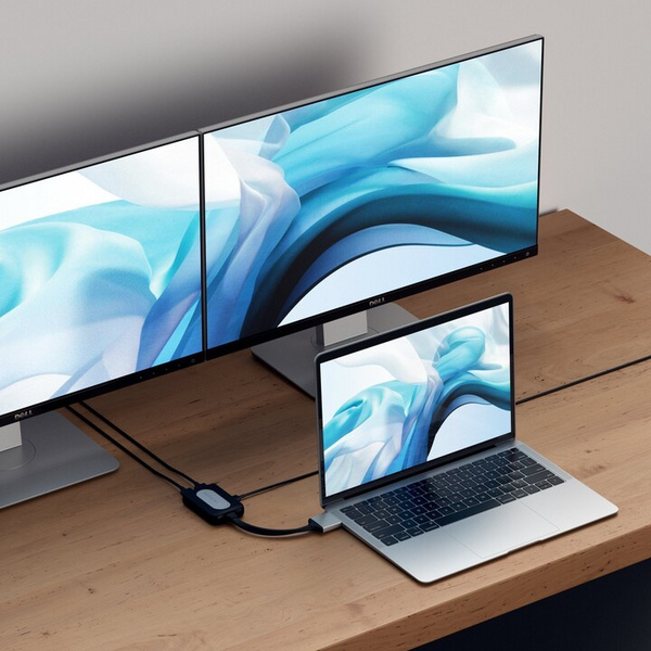 Përshtatës Satechi USB-C Dual HDMI, i argjendtë