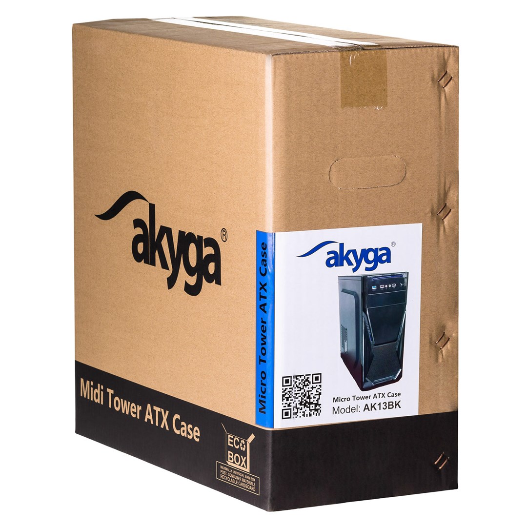Kutia kompjuterike Akyga AK13BK, Micro Tower ATX, USB 3.0, e zezë