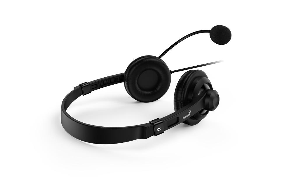 Kufje Genius HS-230U, me mikrofon, USB, të zeza
