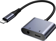Adapter DAC Joyroom SY-L01, Lightning në Lightning dhe 3.5 mm, i zi