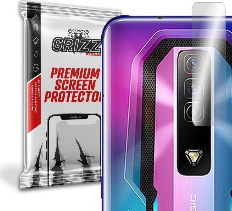 Mburojë xhami hibride për kamerë GrizzGlass, për ZTE Nubia Red Magic 7, transparente