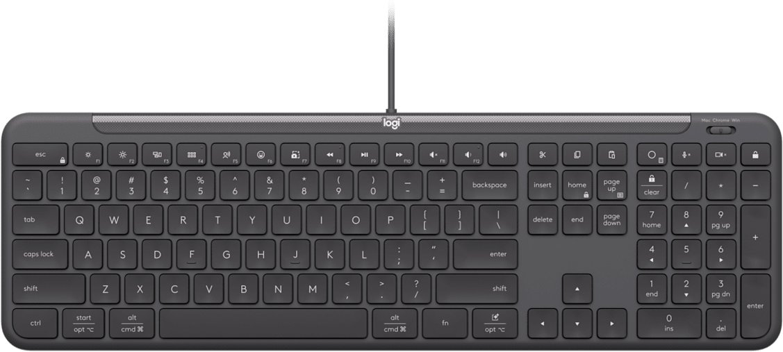 Tastierë Logitech Signature Slim Wired K620, USB C, për biznes, gri grafit