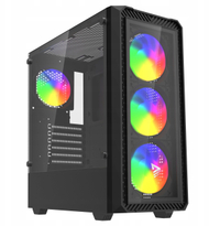 Kasa PC NOCTIS GLASS RGB X1, ATX, xhami i temperuar, e zezë