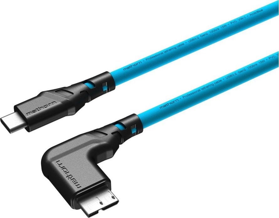 Kabllo tethering Mathorn MTC-231, USB-C në Micro USB-B, 2m, Arctic Blue