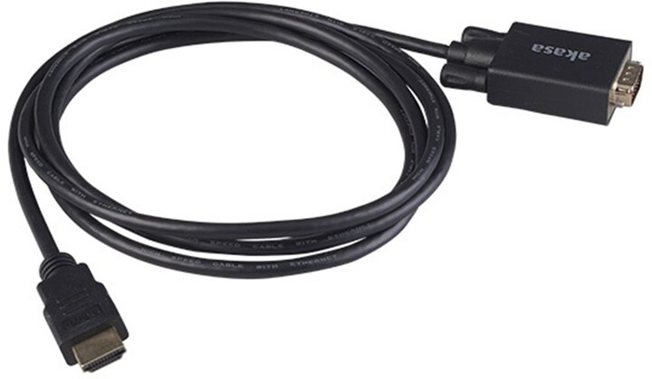Kabllo për monitor AKASA HDMI - VGA, 1920x1080p @ 60Hz, 2m, e zezë