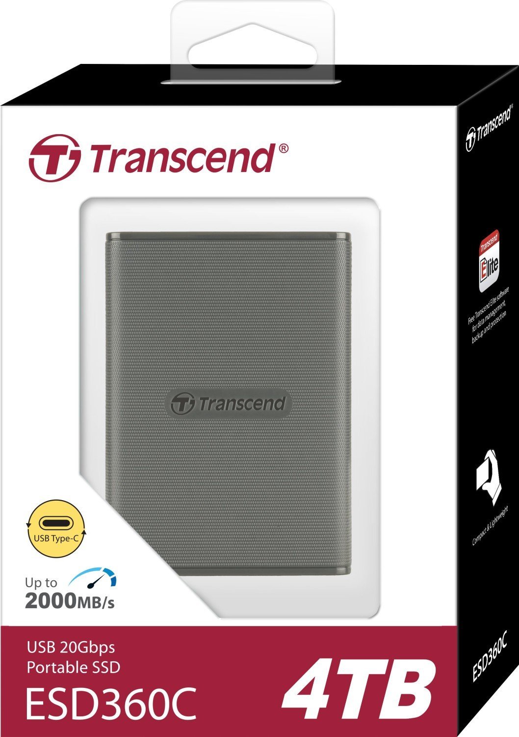 SSD i jashtëm Transcend ESD360C, 4TB, USB-C, gri