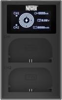 Karikues dykanalësh për kamera Newell FDL-USB-C, për bateri LP-E6, USB-C