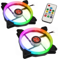 Ventilatorë PC Raijintek Iris 14 Rainbow RGB, 140mm, PWM, paketim 2 copë