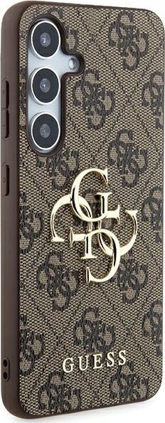 Mbulesë telefoni Guess 4G Metal Logo, për Samsung Galaxy A35 5G, PU, kafe
