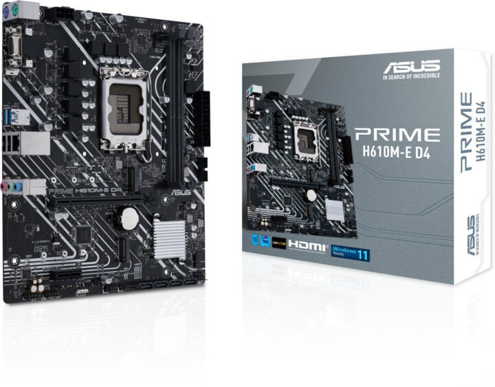 Pllakë amë ASUS PRIME H610M-E D4 (DDR4) - Intel H610