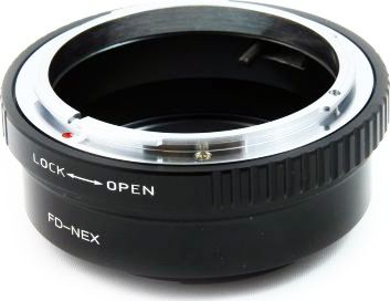 Adapter objektivi Pixco, Canon FD në Sony E, bronz i kromuar
