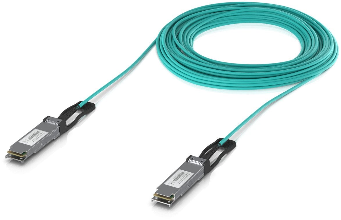 Kabllo optike Ubiquiti UACC-AOC-QSFP28-30M, 100Gbps, 30m, ngjyrë aqua