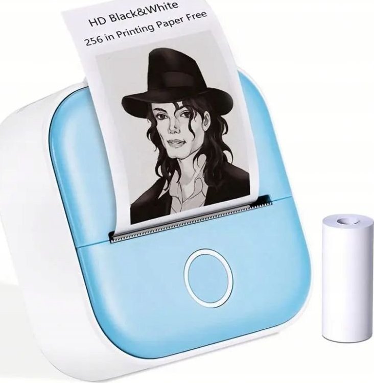 Printer termik me Bluetooth Phomemo T02, portabël, bateri 1000mAh, blu