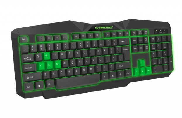 Tastierë Gaming Esperanza EGK201G, USB, e gjelbër / e zezë