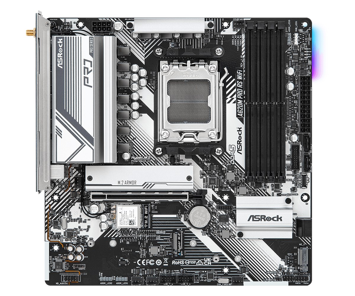 Pllakë amë Asrock A620M Pro RS WiFi AMD A620 Socket AM5 micro ATX