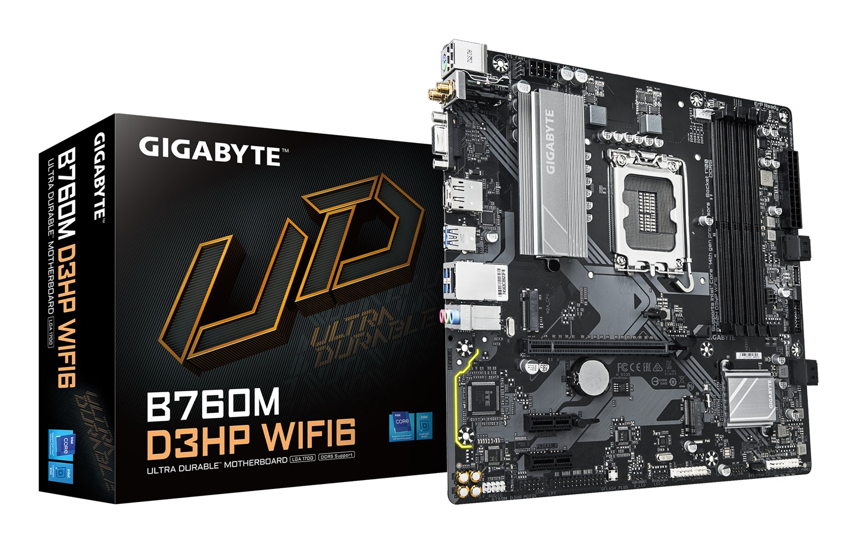 Pllakë amë GIGABYTE B760M D3HP WIFI6 5600MHz DDR5, 2xPCIe 4.0 M.2, Wi-Fi 6, GbE LAN, USB 3.2 Gen1