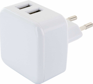 Ѕиден полнач Schwaiger LAD230 531, 2x USB, 230V, бел