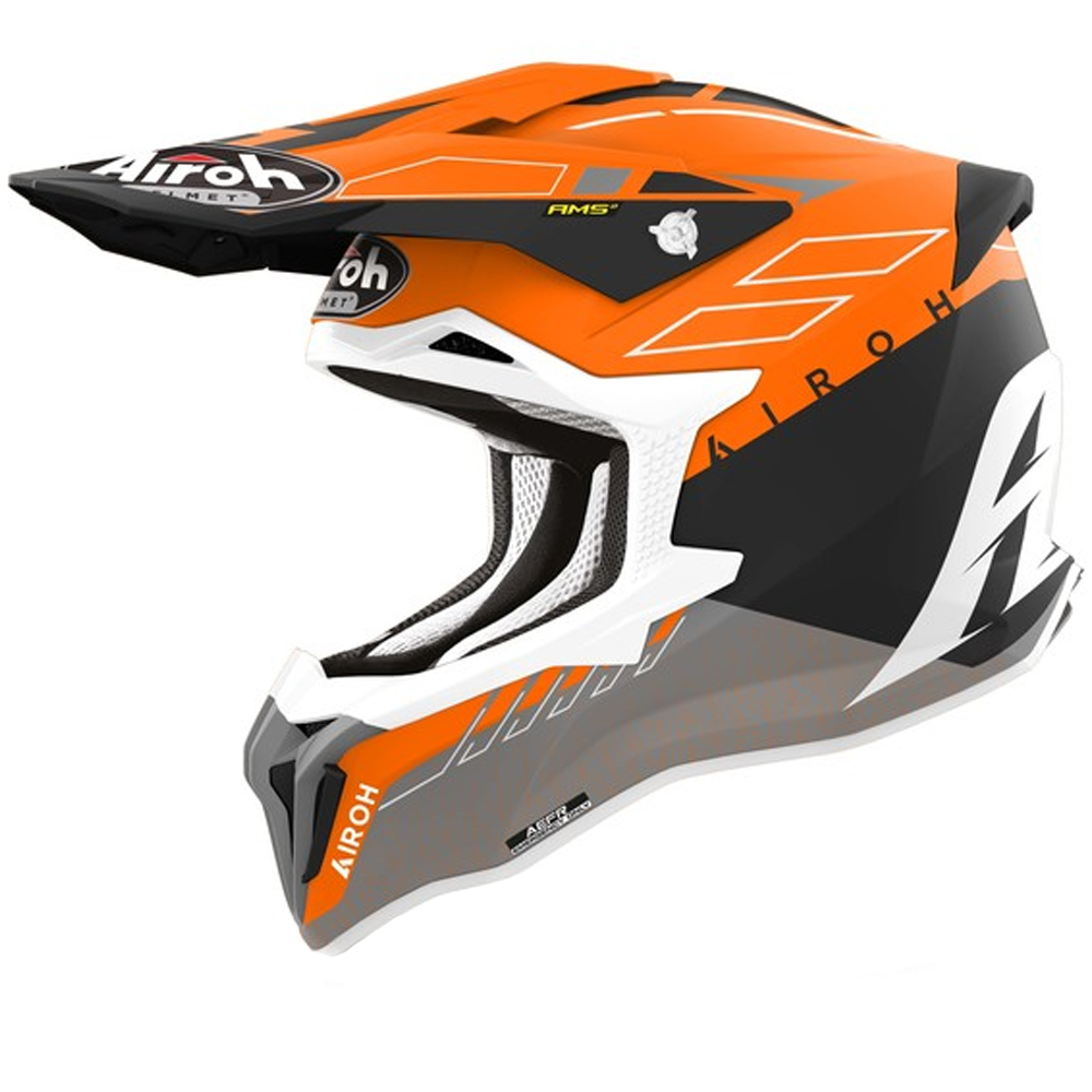 Kaskë motocross Airoh Strycker Skin, madhësia M, portokalli