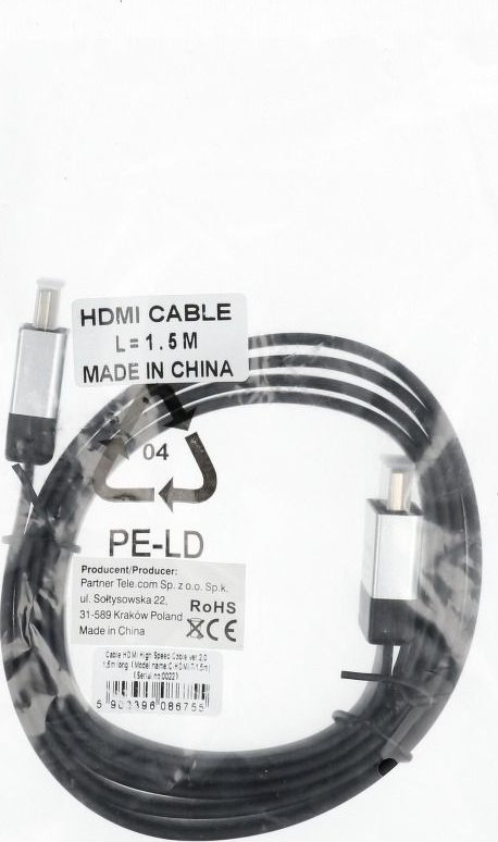 Kabllo HDMI High Speed, ver. 2.0, 1.5m, e zezë