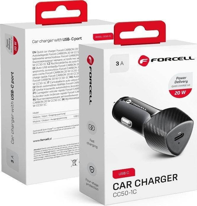 Karikues makine ForCell Carbon CC50-1C, USB C, PD 20W, i zi