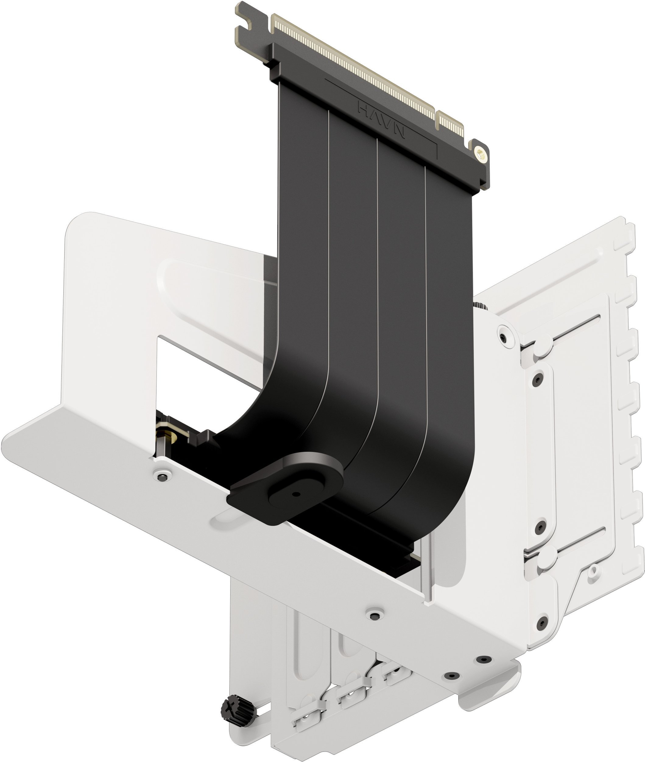 Вертикална клампа за ГПУ HAVN HS 420, со PCIe 5.0 кабел, бела