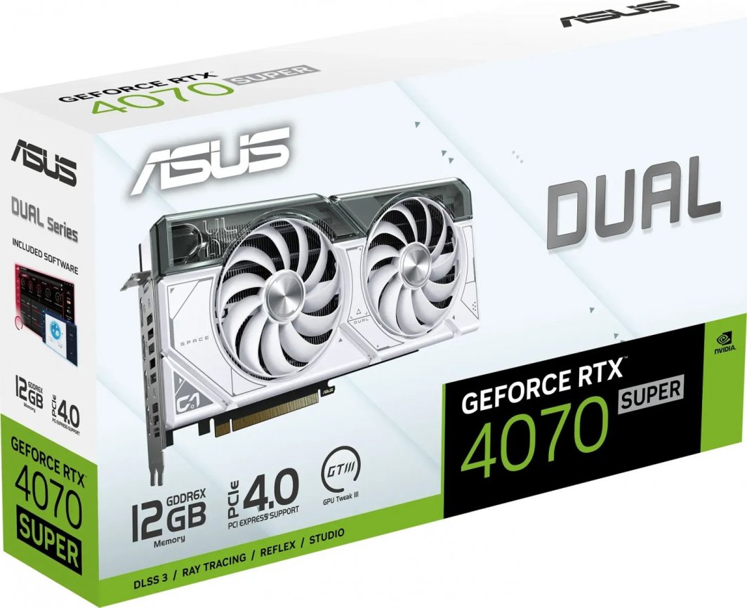 Kartelë grafike Asus Dual GeForce RTX 4070 SUPER White 12GB GDDR6X