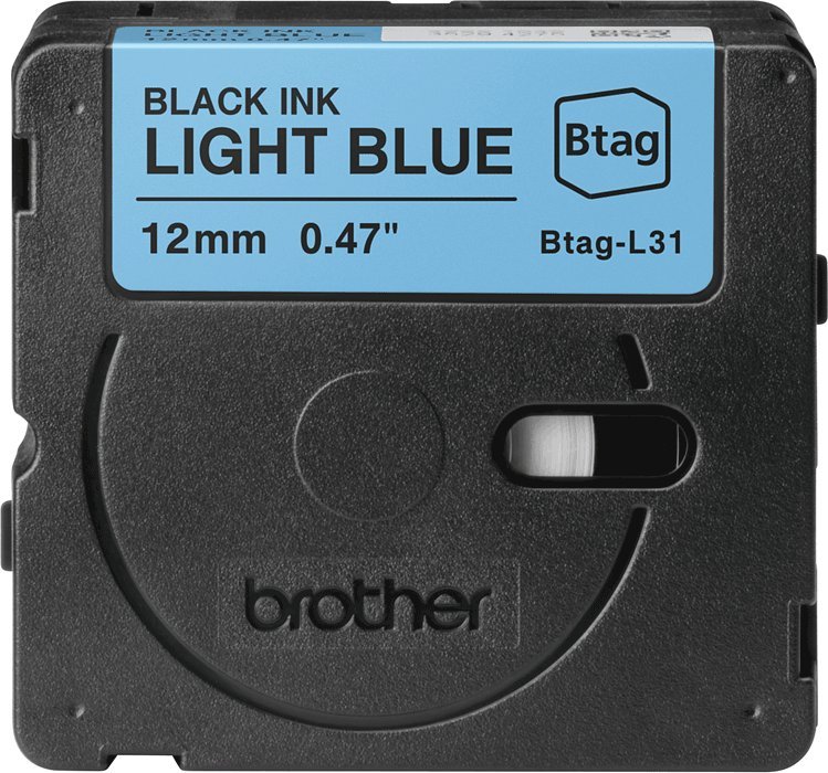 Rrip etiketimi Brother BTAGL31 BRBTAGL31, 12mm, tekst i zi në blu të çelët