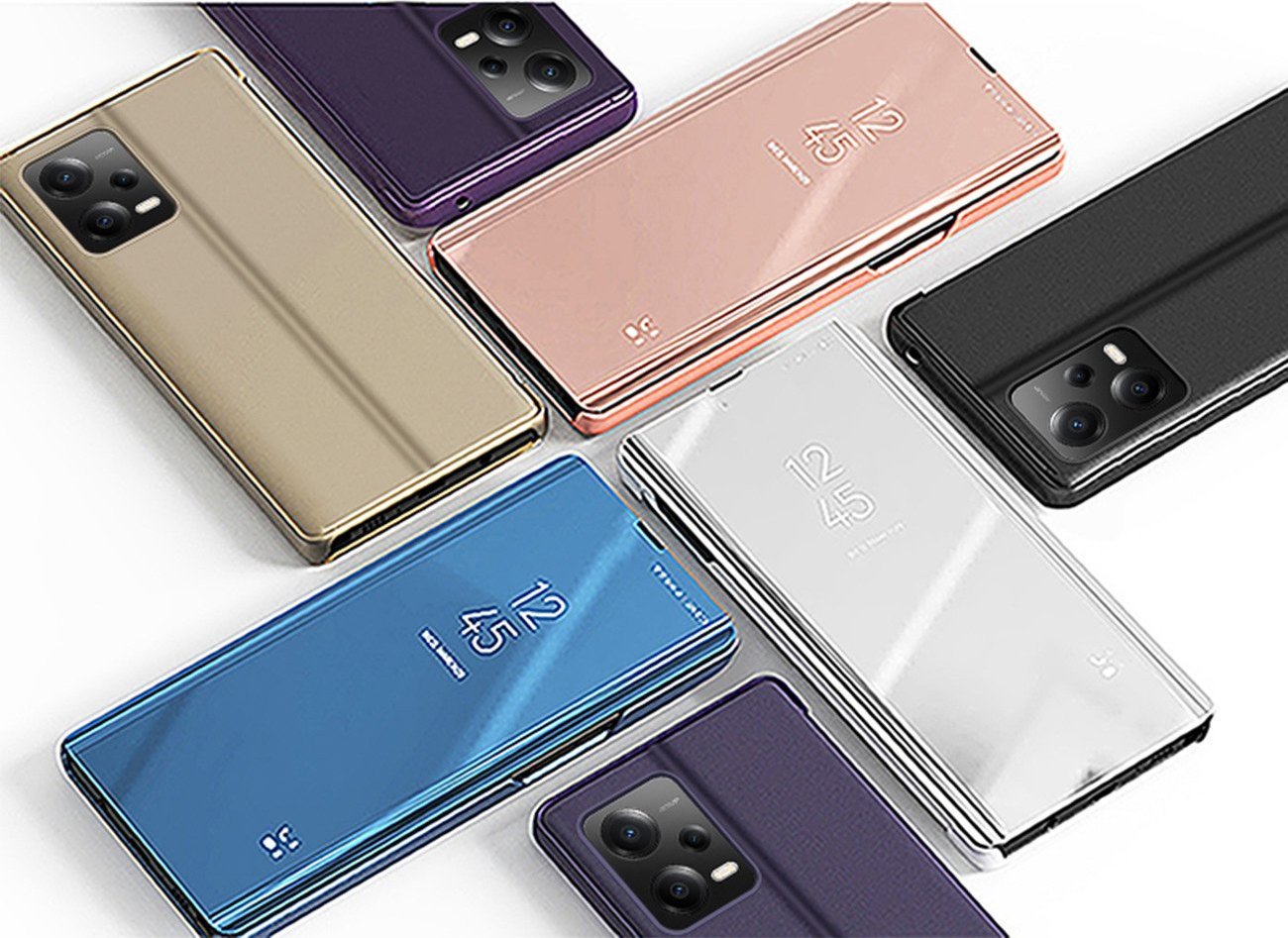 Mbulesë flip Hurtel Clear View Case për Xiaomi Redmi Note 12 Pro Poco X5 Pro 5G, me pamje të tejdukshme, i zi