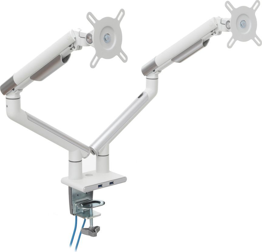 Mbajtës tavoline për dy monitorë Art RAMM L-20GD, 17"-32", sustë gazi, i zi