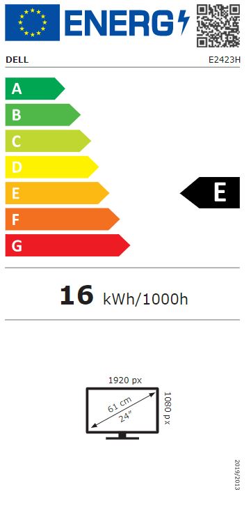 Monitor Dell E2423H, 23,8", VA, FHD, i zi / hirtë