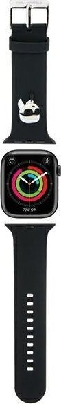 Rrip ore inteligente Karl Lagerfeld Karl Head NFT për Apple Watch 42/44, silikon, i zi