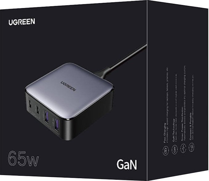 Karikues muror Ugreen CD327 Nexode, 65W, 2x USB C, 2x USB A, gri