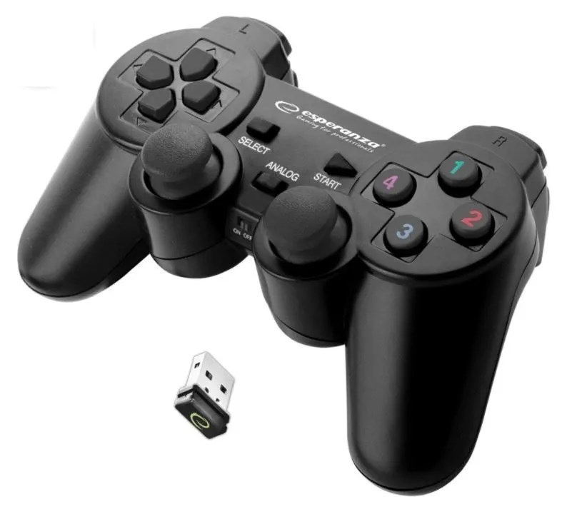Gamepad Esperanza Gladiator Pad EGG108K, me vibrim, i zi