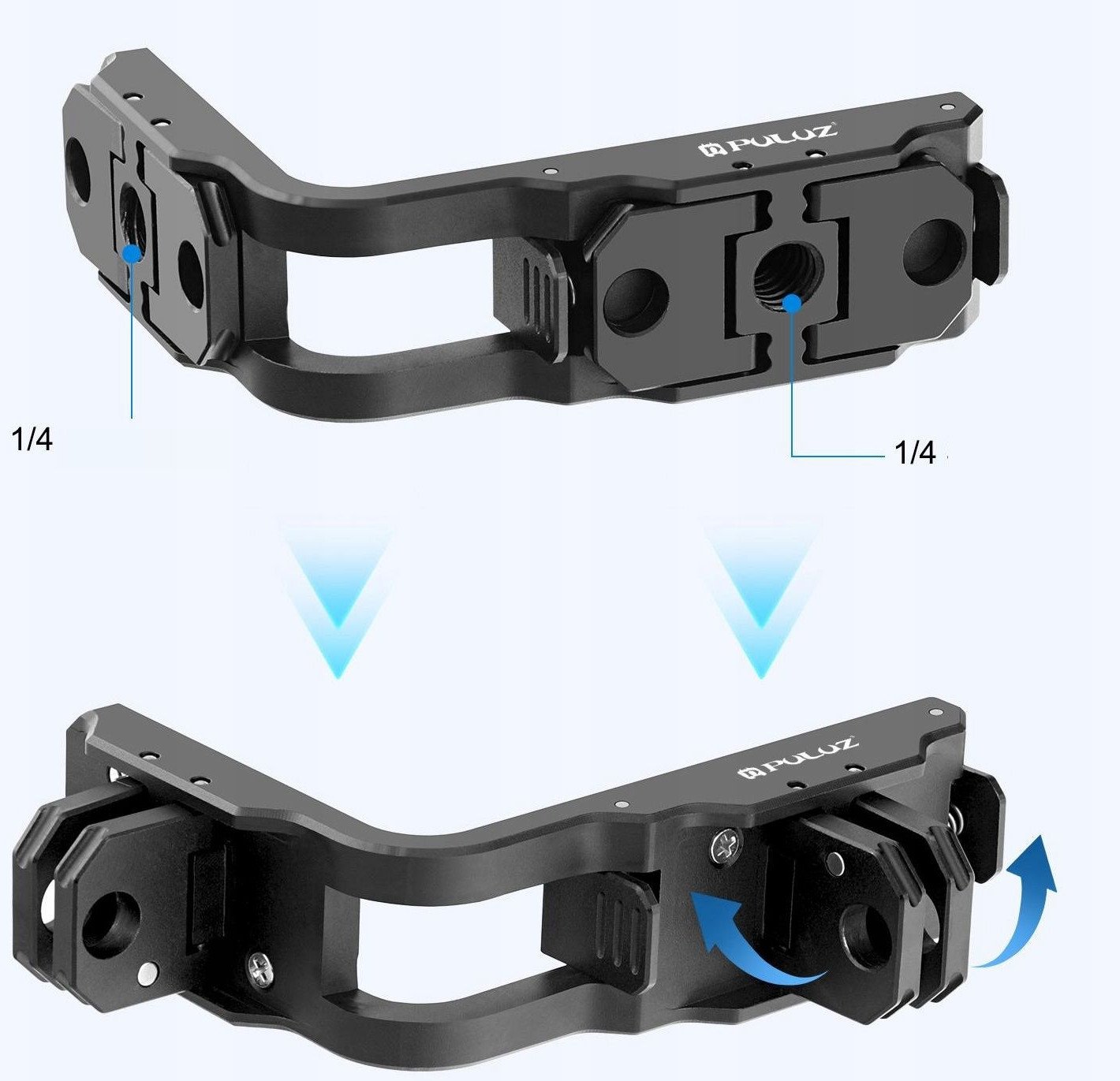 Kornizë montimi PULUZ Rail Cage PU768B, 1/4", për DJI Osmo Action 5 Pro dhe 4, për GoPro