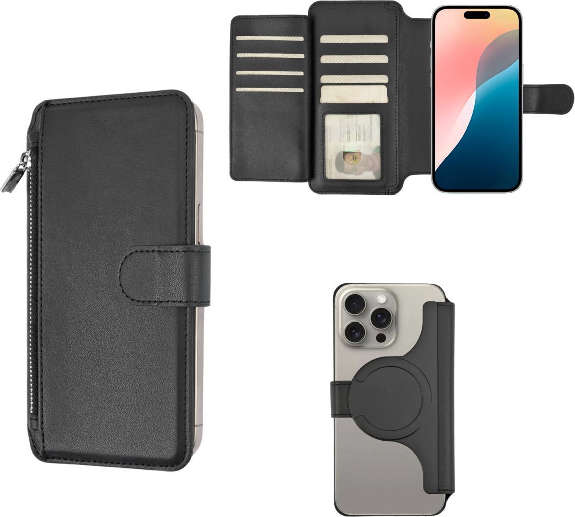 Portofol magnetik 4smarts CoinCaddy, MagSafe, me xhep monedhash, i zi