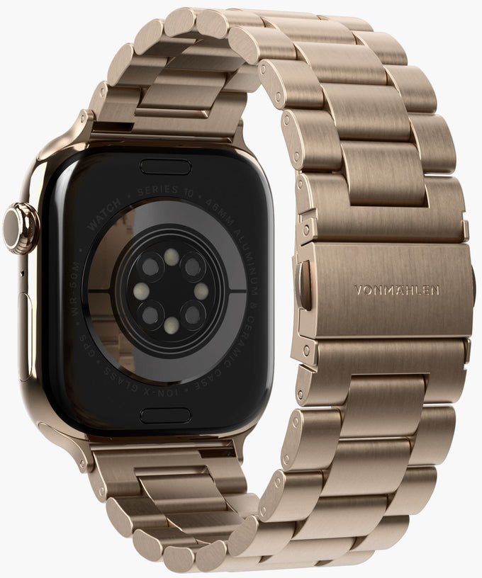 Rrip ore Vonmählen Link Bracelet 2, për Apple Watch 40 41 42mm, çelik inox 316L, ngjyrë gold champagne