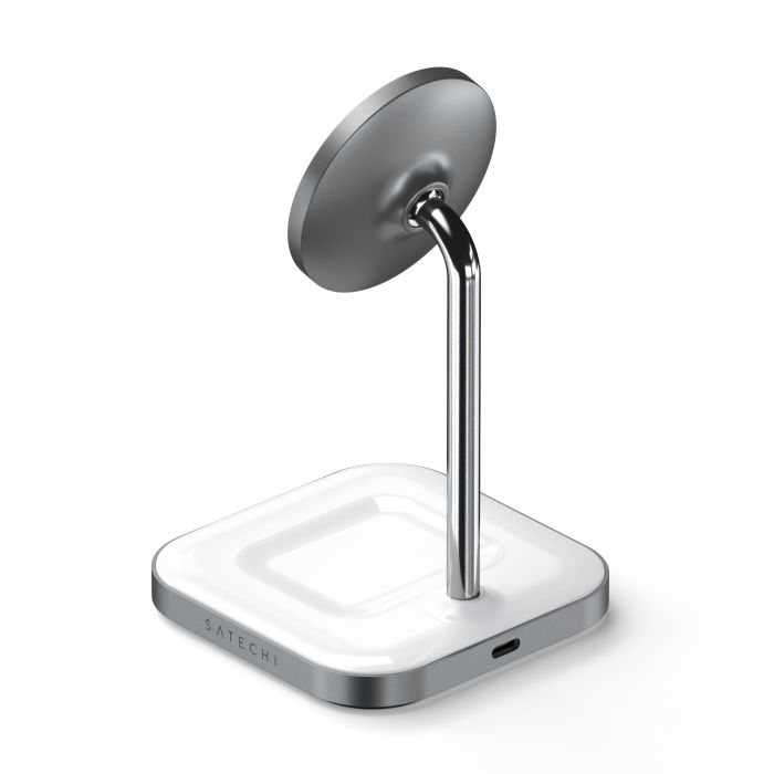 Karikues wireless Satechi Aluminiuem 2-in-1, i bardhë