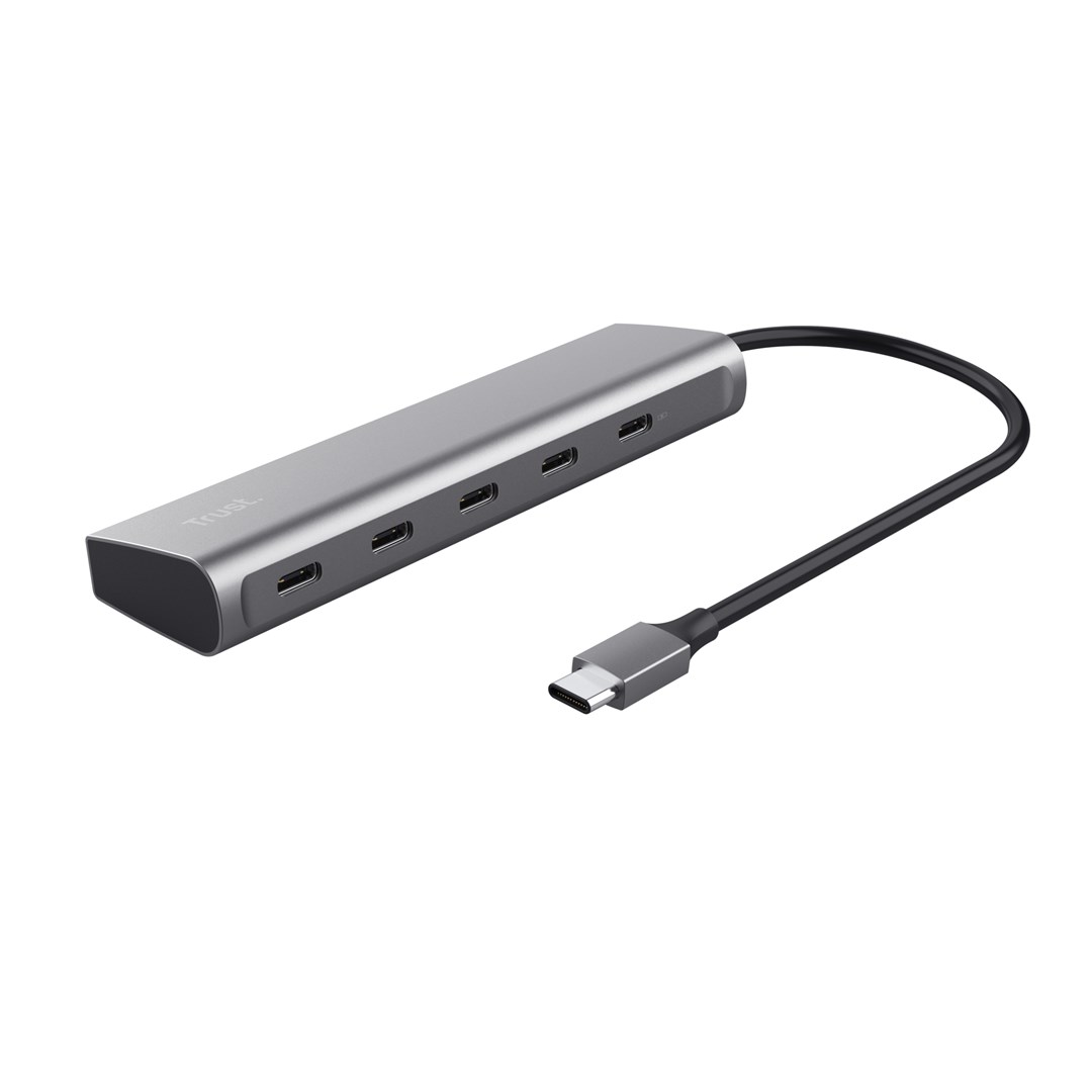 Qendër USB-C Halyx, 5 porte, 100W PD, e argjendtë